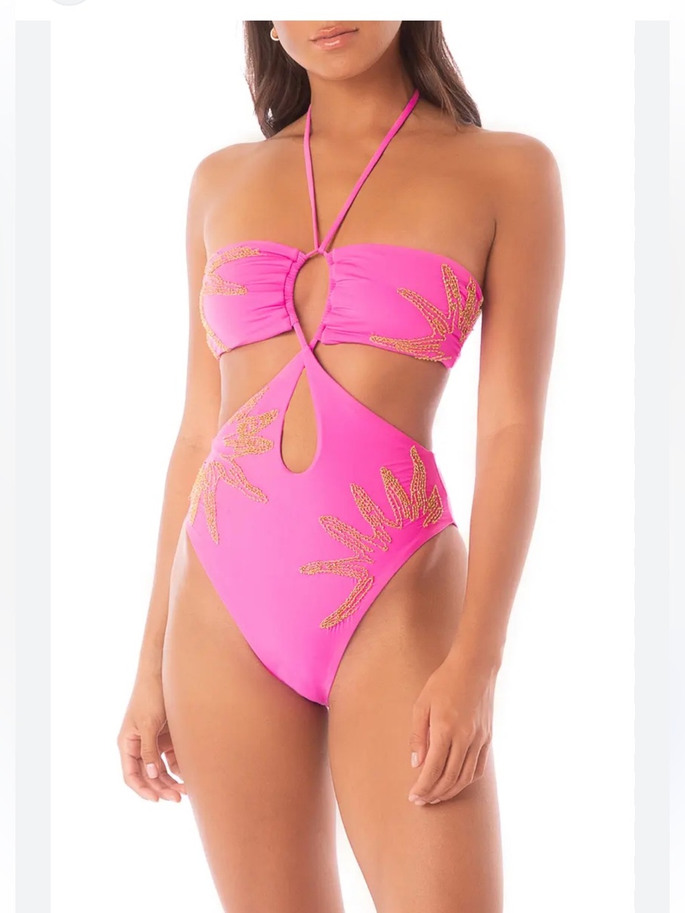 Maaji Caramel Sun Sloane Reversible One-Piece Swimsuit NWT Large